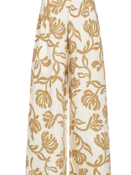 Faithfull the Brand Pants - Faithfull the Brand Wide-Leg Malta Linen Floral Pants